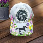 Hand Painted Floral CHSA Hat with Rhinestones