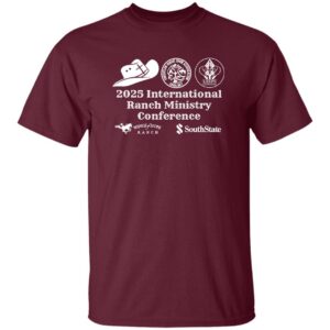 Official 2025 International Ranch Ministry Conference T-Shirt! (white print / dark shirt)