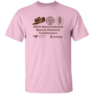 Official 2025 International Ranch Ministry Conference T-Shirt!  (Dark print / light shirt)